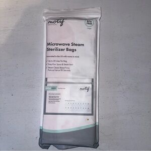NEW Motif Microwave Steam Sterilizer Bags 4 Breast Pump Parts {7 pack} BPA Free